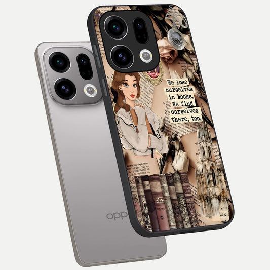  Bookish Dream World phone case For Oppo Find X9 showing premium glass back cover with detailed artwork