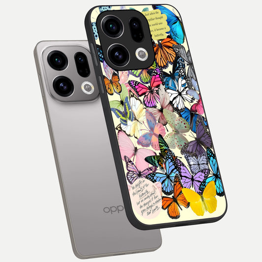  Butterflies Petal Dream phone case For Oppo Find X9 showing premium glass back cover with detailed artwork