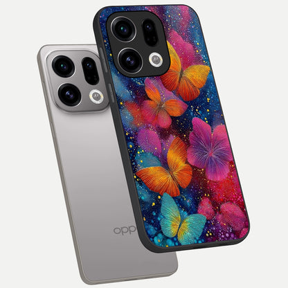  Butterfly Dream Mist phone case For Oppo Find X9 showing premium glass back cover with detailed artwork