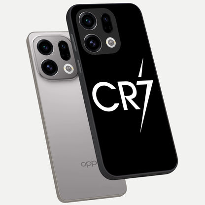  CR7 Elite Strike phone case For Oppo Find X9 showing premium glass back cover with detailed artwork