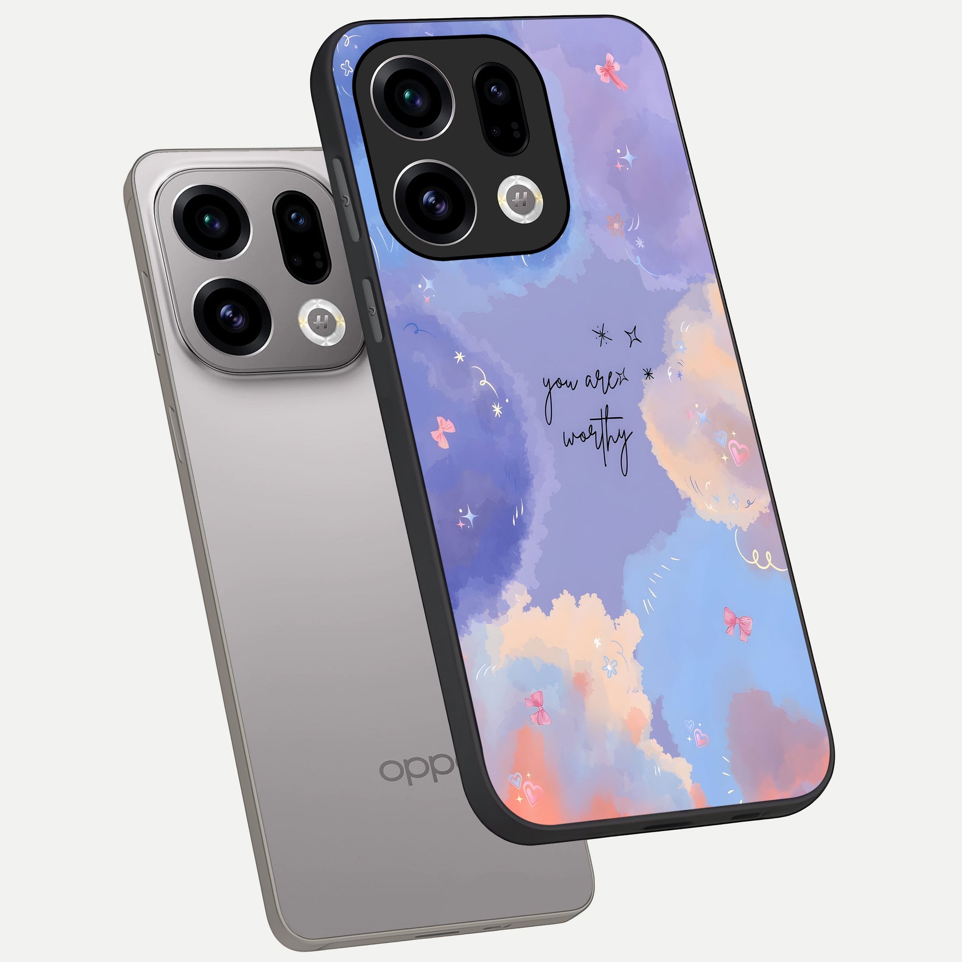  Celestial Cloud Magic phone case For Oppo Find X9 showing premium glass back cover with detailed artwork