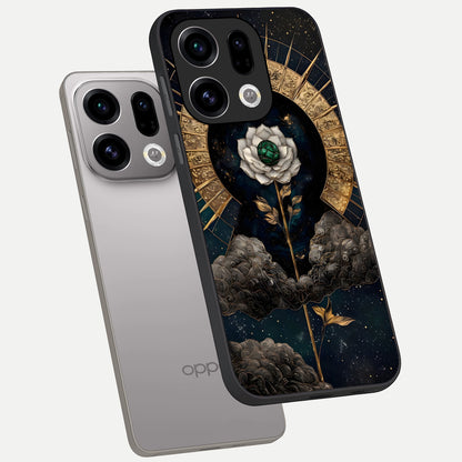  Celestial Lotus Morang phone case For Oppo Find X9 showing premium glass back cover with detailed artwork