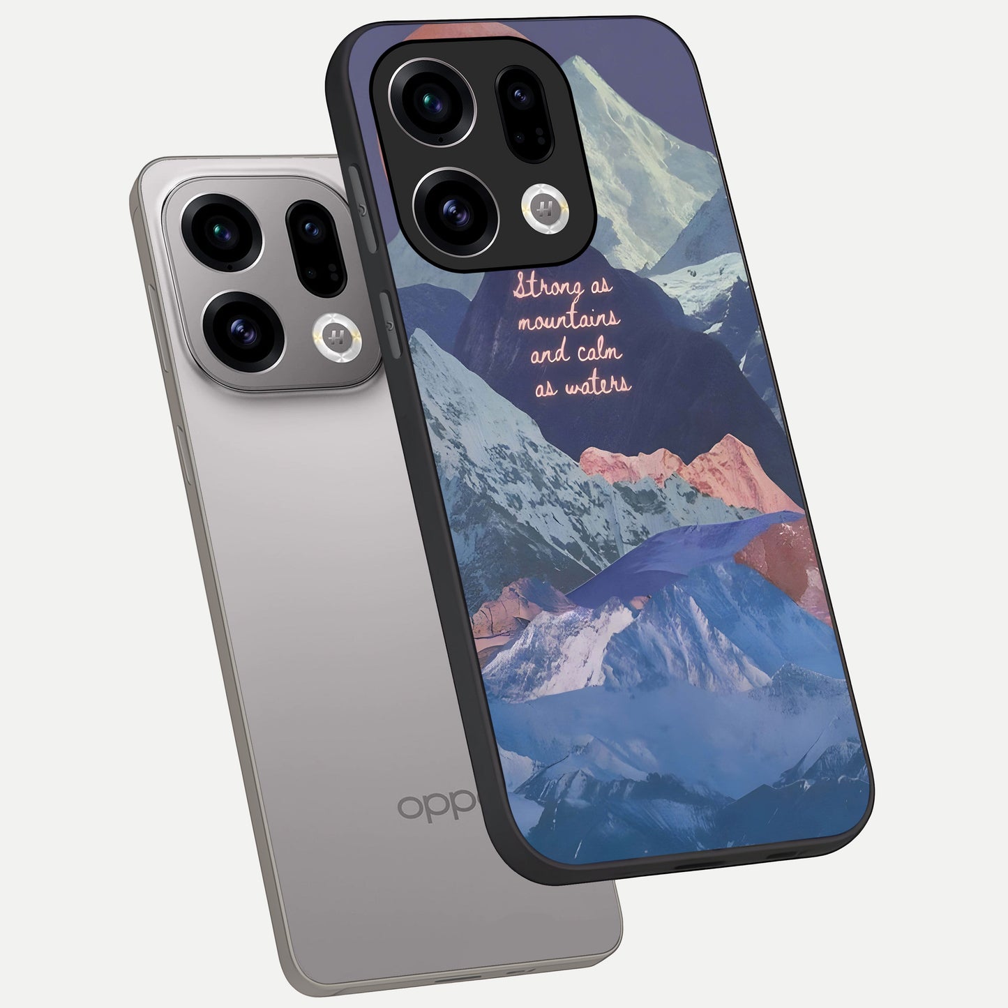  Celestial Mountain Calm phone case For Oppo Find X9 showing premium glass back cover with detailed artwork