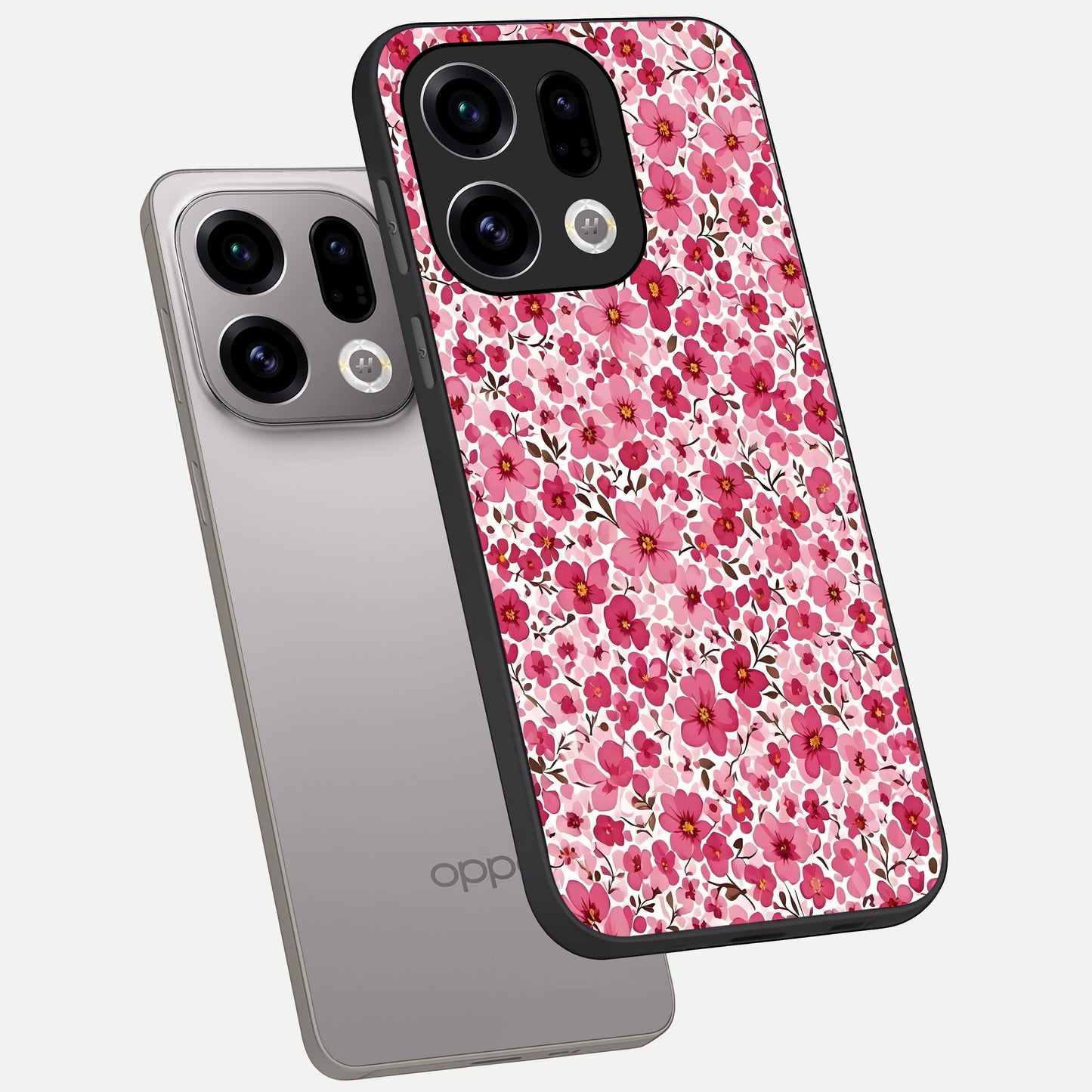  Cherry Blossom Charm phone case For Oppo Find X9 showing premium glass back cover with detailed artwork