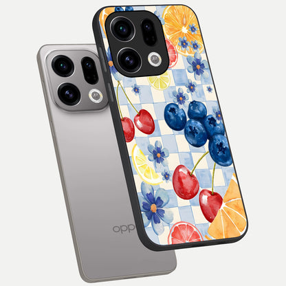  Citrus Bloom Joy phone case For Oppo Find X9 showing premium glass back cover with detailed artwork