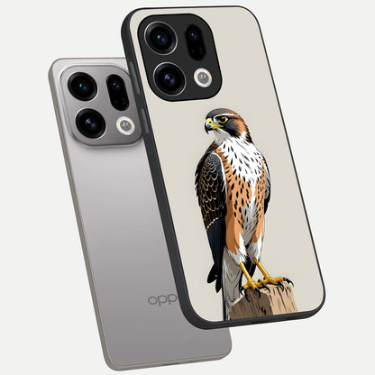  Clever Eagle phone case For Oppo Find X9 showing premium glass back cover with detailed artwork