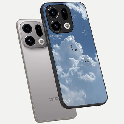  Cloud Bunny Dreams phone case For Oppo Find X9 showing premium glass back cover with detailed artwork