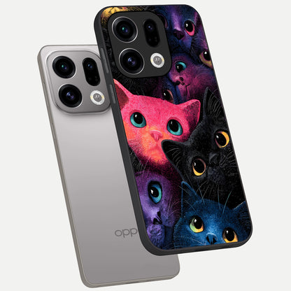 Cosmic Cats Dreams phone case For Oppo Find X9 showing premium glass back cover with detailed artwork