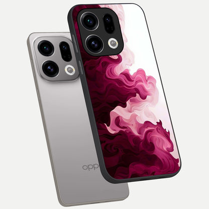  Crimson Wave Flow phone case For Oppo Find X9 showing premium glass back cover with detailed artwork