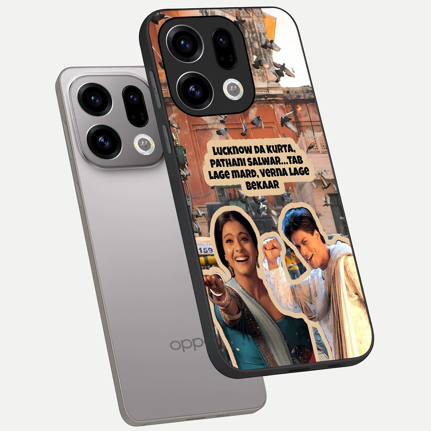  Desi Retro Vibes phone case For Oppo Find X9 showing premium glass back cover with detailed artwork