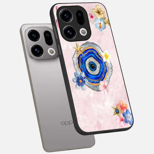  Divine Aura Bloom phone case For Oppo Find X9 showing premium glass back cover with detailed artwork