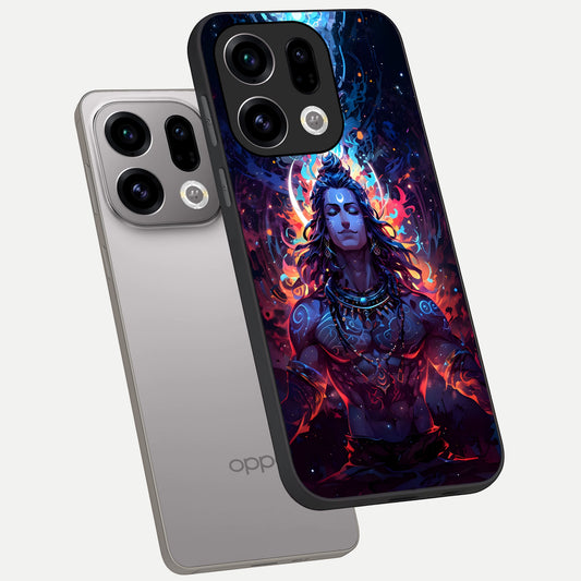  Divine Fire Shiv phone case For Oppo Find X9 showing premium glass back cover with detailed artwork