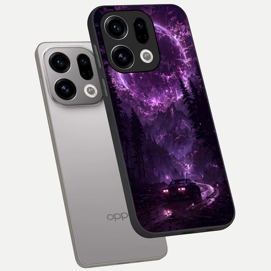 Eternal Cosmic Drive phone case For Oppo Find X9 showing premium glass back cover with detailed artwork