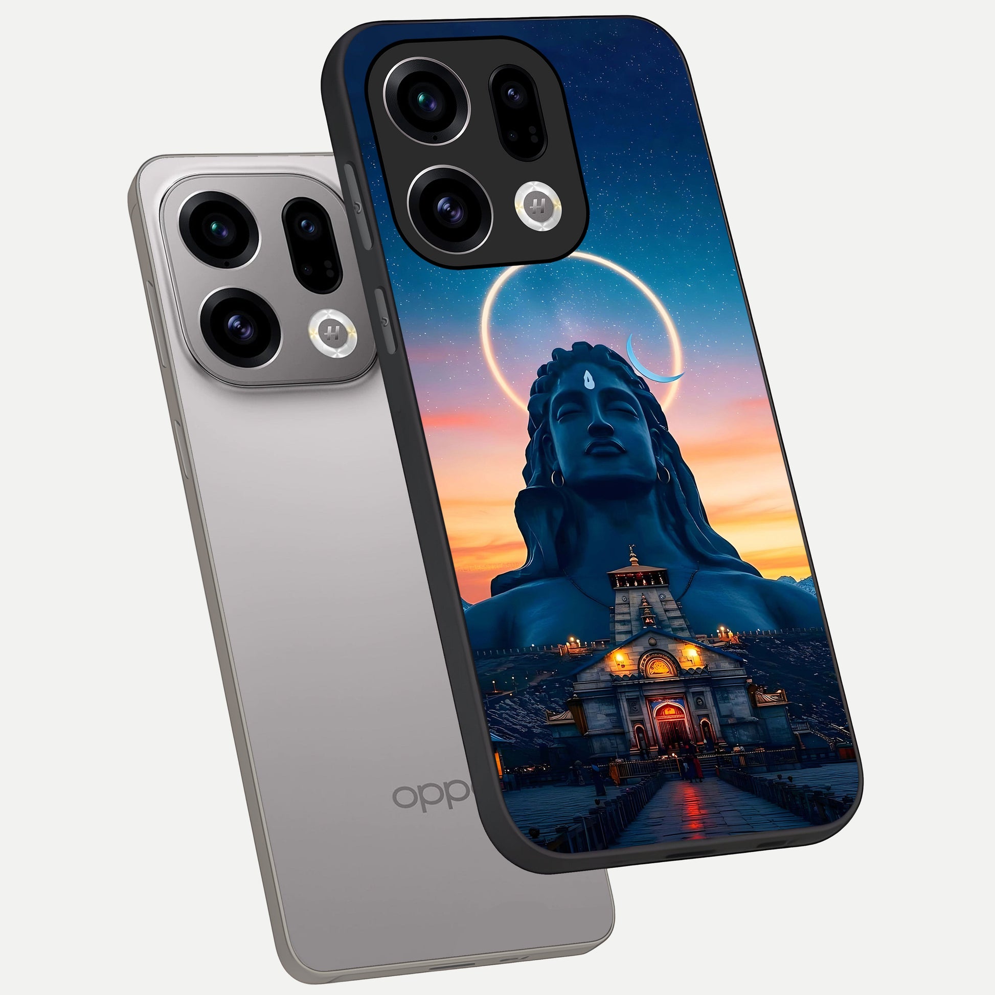  Eternal Shiva Aura phone case For Oppo Find X9 showing premium glass back cover with detailed artwork