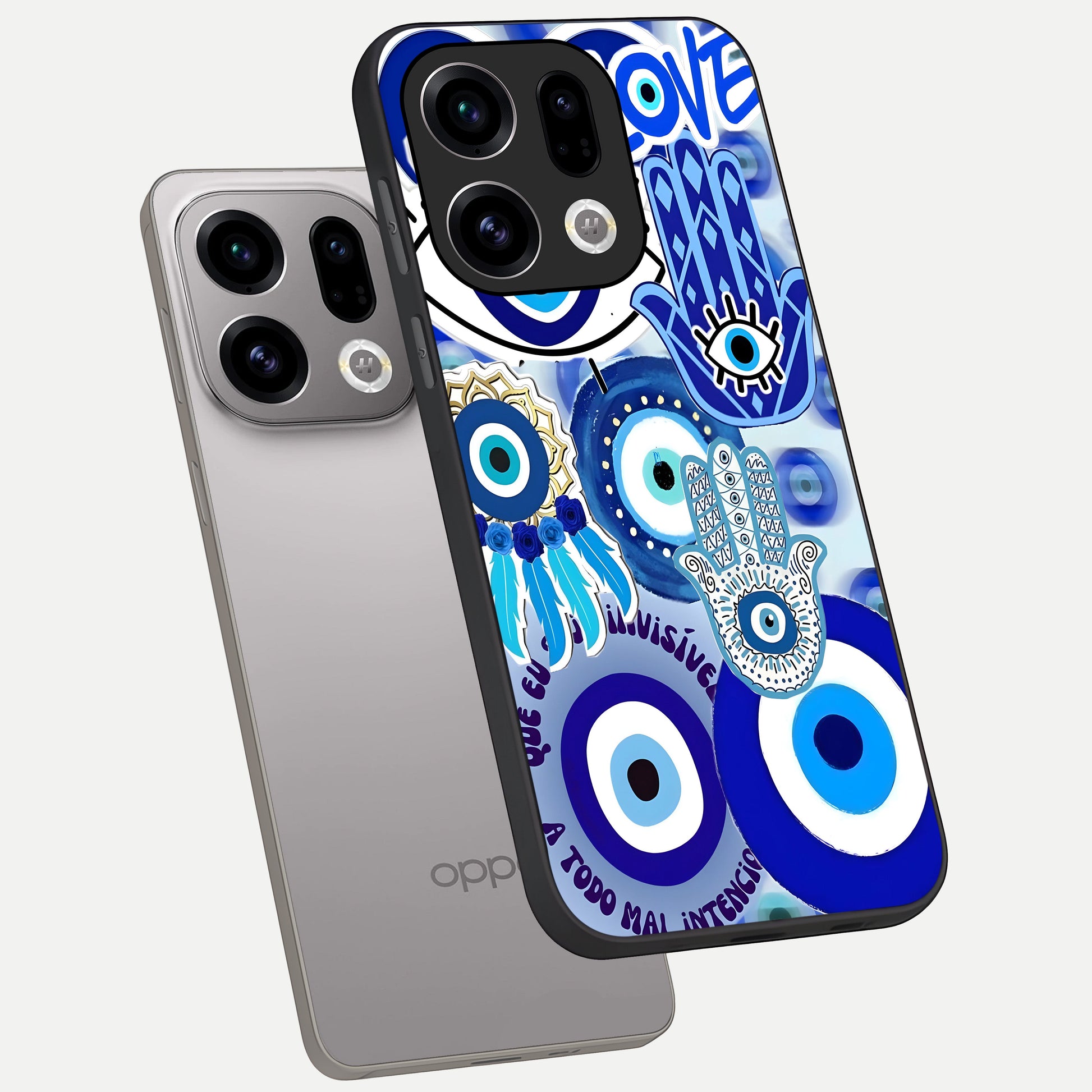  Evil Eyes Dream phone case For Oppo Find X9 showing premium glass back cover with detailed artwork