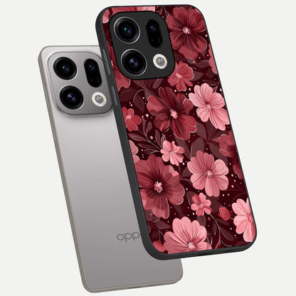  Flower Blush Bloom phone case For Oppo Find X9 showing premium glass back cover with detailed artwork
