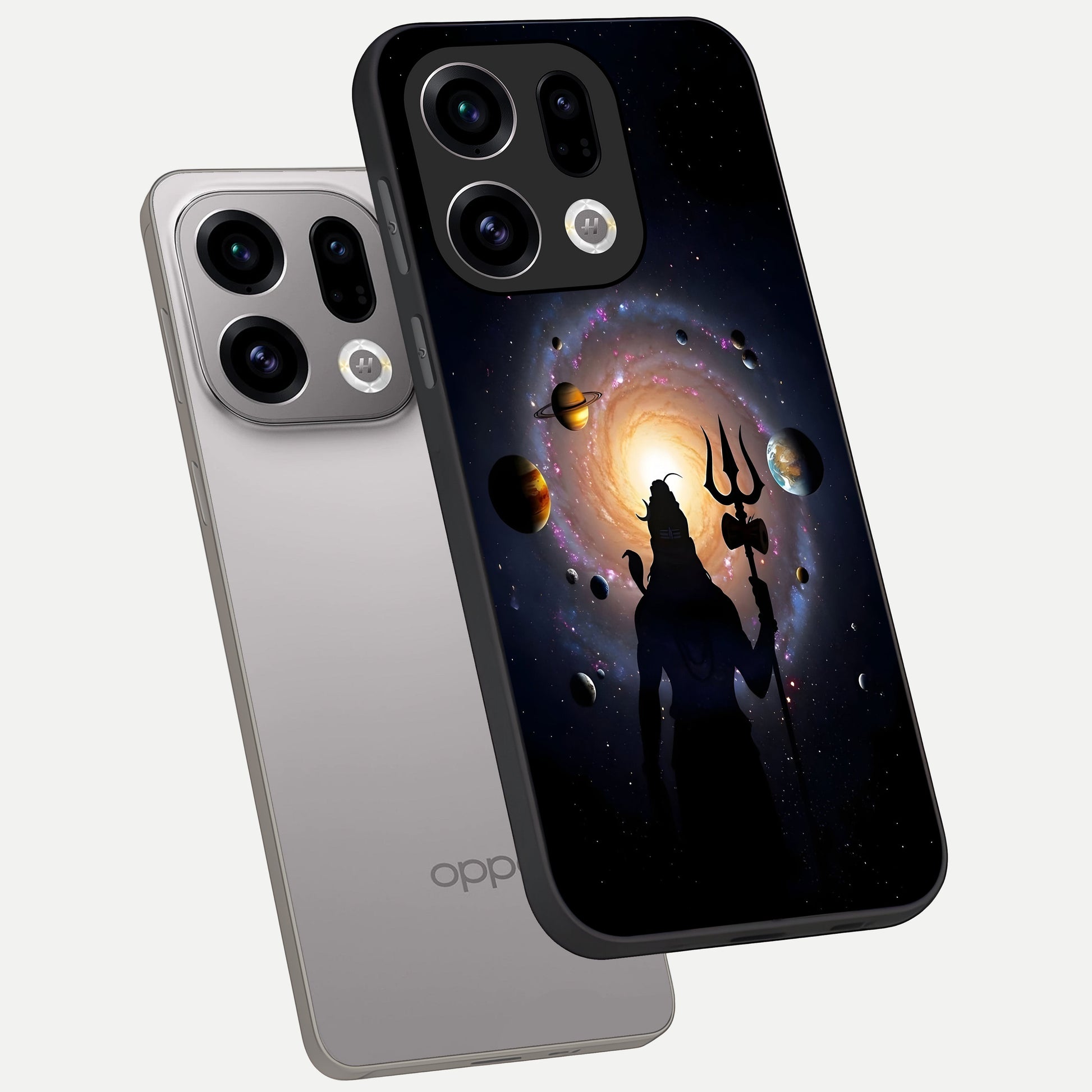  Galactic Shiva Vision phone case For Oppo Find X9 showing premium glass back cover with detailed artwork
