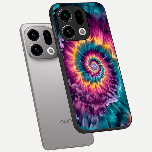  Galactic Spiral Burst phone case For Oppo Find X9 showing premium glass back cover with detailed artwork
