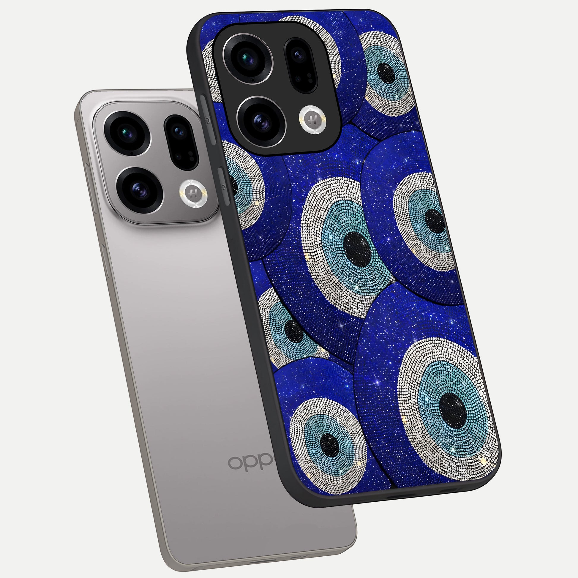 Galaxy Eye Flow phone case For Oppo Find X9 showing premium glass back cover with detailed artwork