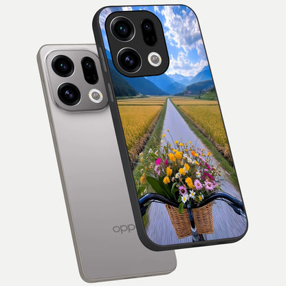  Golden Field Journey phone case For Oppo Find X9 showing premium glass back cover with detailed artwork