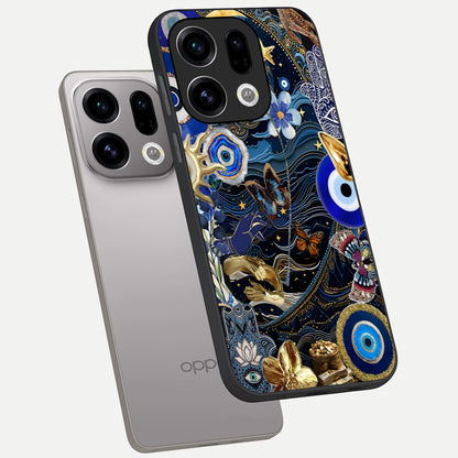  Golden Moon Magic phone case For Oppo Find X9 showing premium glass back cover with detailed artwork