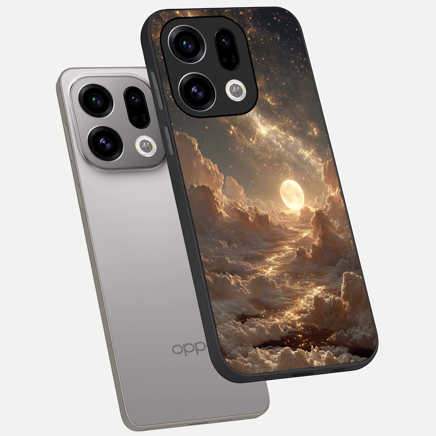  Golden Sky Dream phone case For Oppo Find X9 showing premium glass back cover with detailed artwork