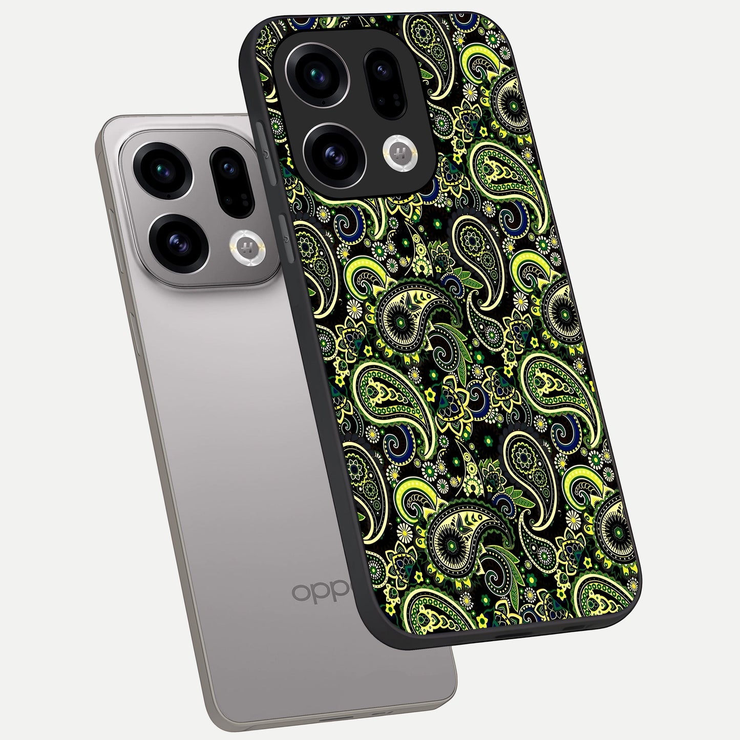  Green Lemon phone case For Oppo Find X9 showing premium glass back cover with detailed artwork