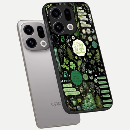  Green Mandala Pattern phone case For Oppo Find X9 showing premium glass back cover with detailed artwork