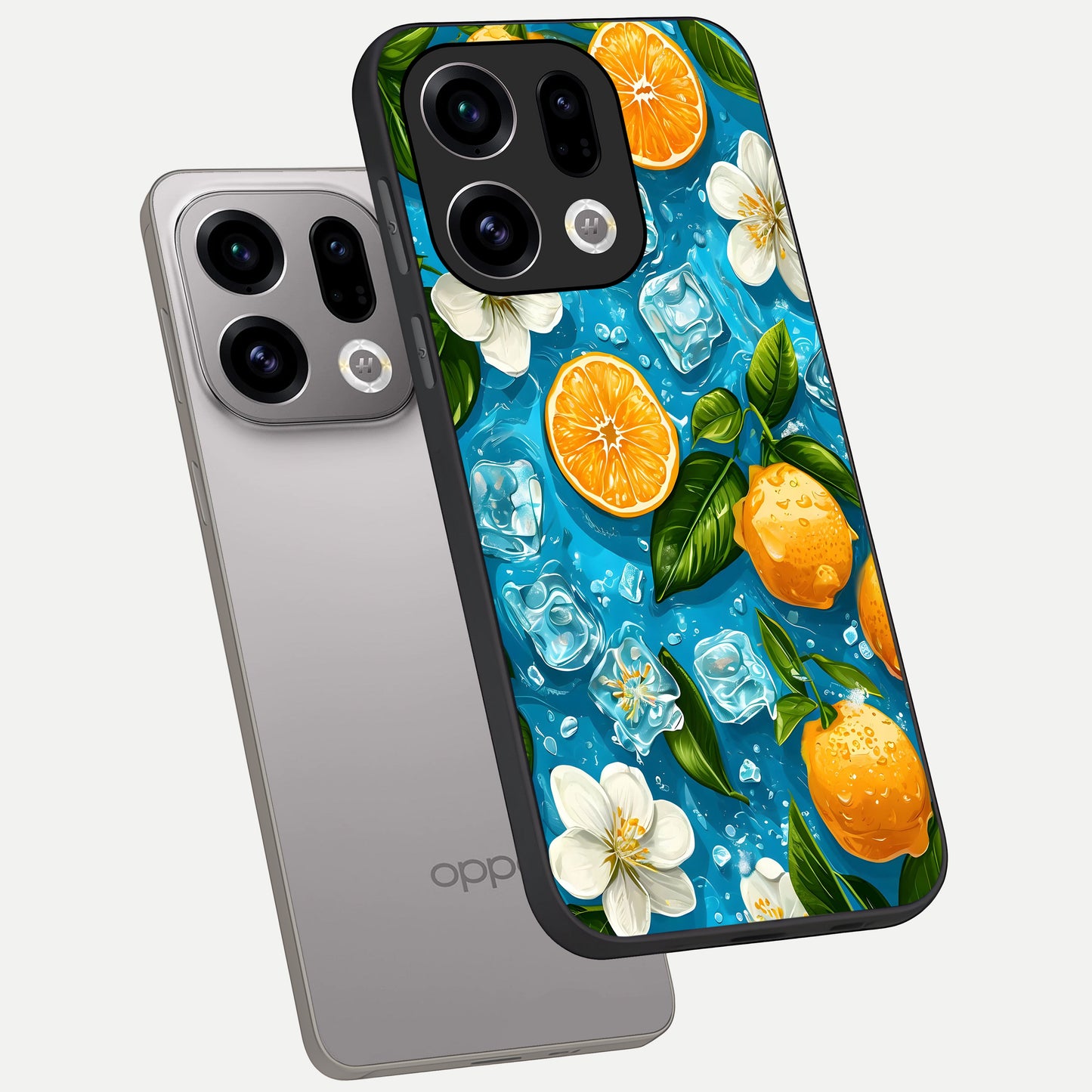  Ice Cube With Orange phone case For Oppo Find X9 showing premium glass back cover with detailed artwork
