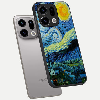 Inspired Van Gogh Art phone case For Oppo Find X9 showing premium glass back cover with detailed artwork