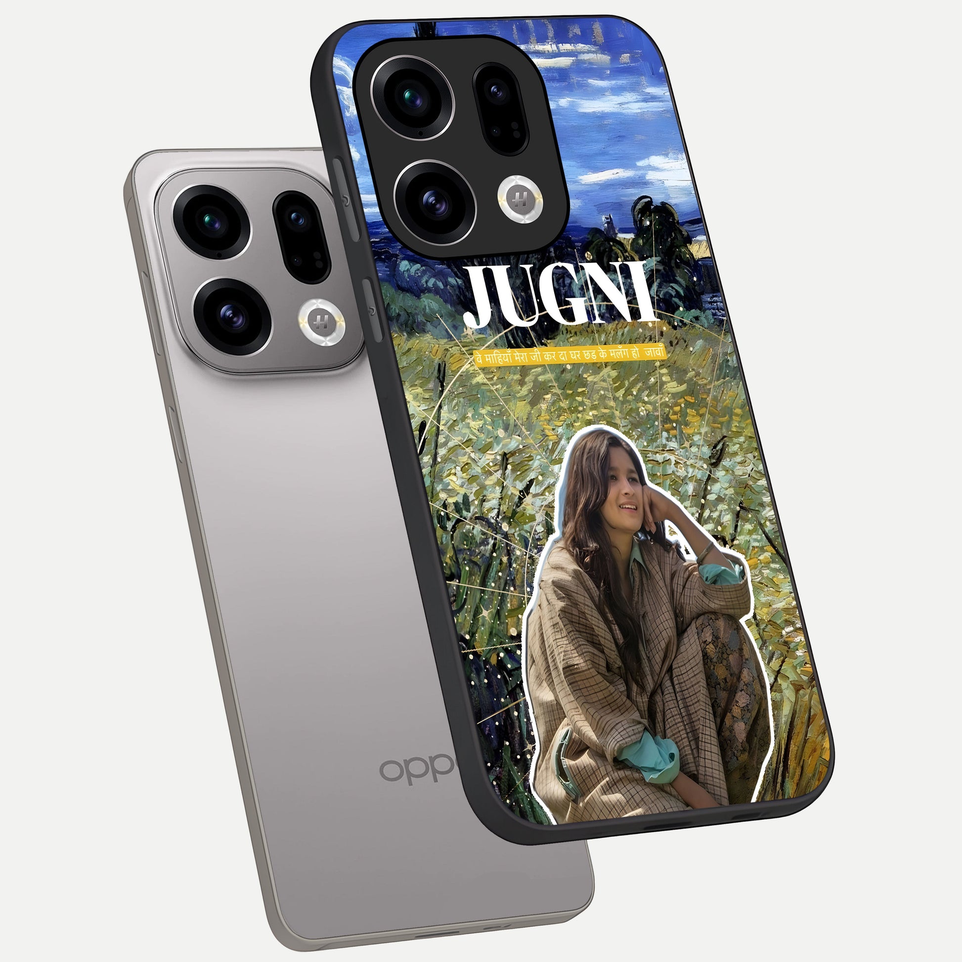  Jugni Soul Vibes phone case For Oppo Find X9 showing premium glass back cover with detailed artwork