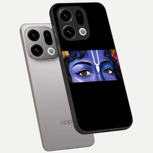  Krishna Eye phone case For Oppo Find X9 showing premium glass back cover with detailed artwork