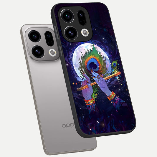  Krishna Hands Art phone case For Oppo Find X9 showing premium glass back cover with detailed artwork