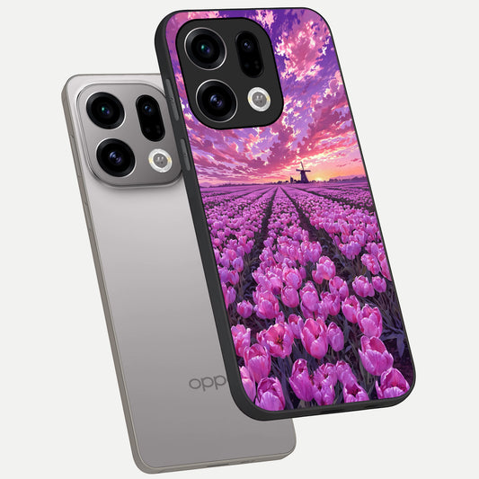  Lavender Dream Skies phone case For Oppo Find X9 showing premium glass back cover with detailed artwork