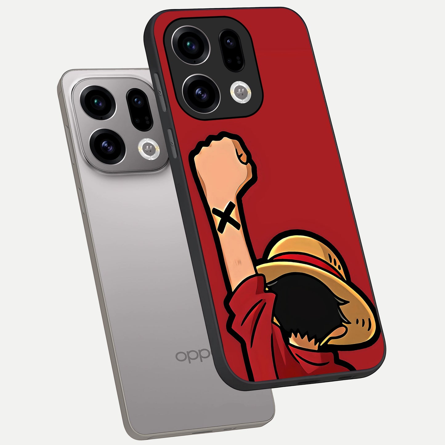  Luffy X Spirit phone case For Oppo Find X9 showing premium glass back cover with detailed artwork