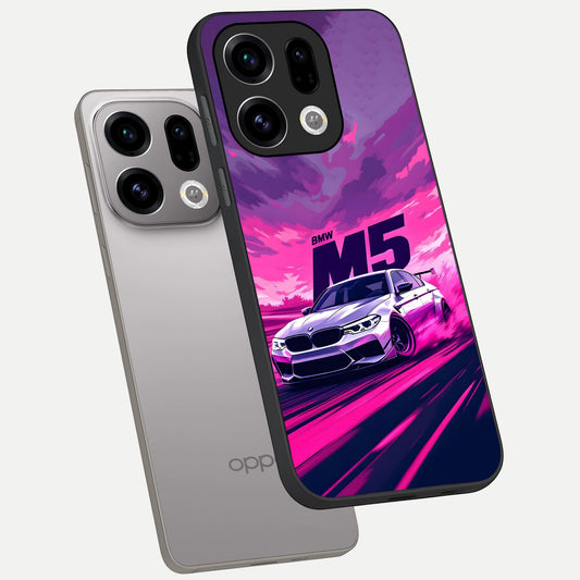 MS Neon Car phone case For Oppo Find X9 showing premium glass back cover with detailed artwork