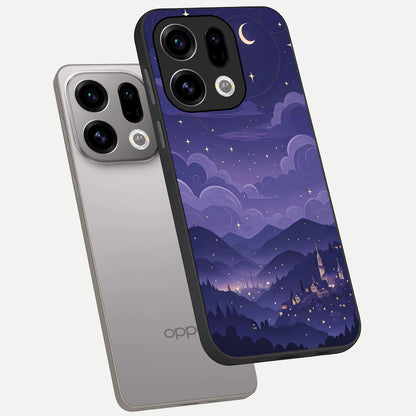  Minimal Night View phone case For Oppo Find X9 showing premium glass back cover with detailed artwork