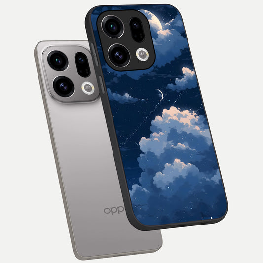  Moon Dream Haze phone case For Oppo Find X9 showing premium glass back cover with detailed artwork