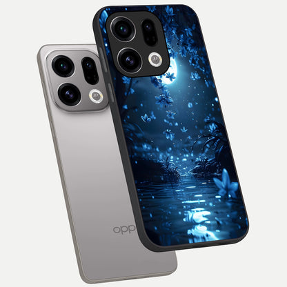  Moonlight Petal Dream phone case For Oppo Find X9 showing premium glass back cover with detailed artwork