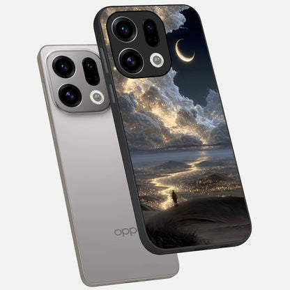  Moonlight Spark Path phone case For Oppo Find X9 showing premium glass back cover with detailed artwork