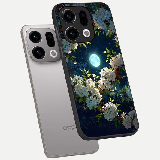  Moonlit Blossom Dream phone case For Oppo Find X9 showing premium glass back cover with detailed artwork