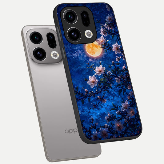 Moonlit Blossoms Night phone case For Oppo Find X9 showing premium glass back cover with detailed artwork