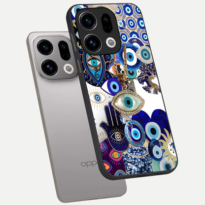  Mystic Charm Eye phone case For Oppo Find X9 showing premium glass back cover with detailed artwork