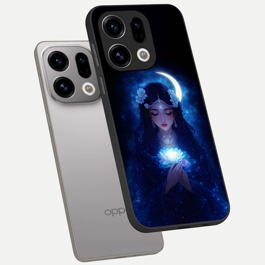  Mystic Moon Queen phone case For Oppo Find X9 showing premium glass back cover with detailed artwork