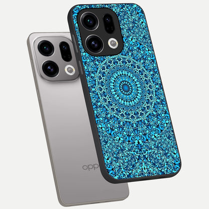  Ocean Bloom Mandala phone case For Oppo Find X9 showing premium glass back cover with detailed artwork