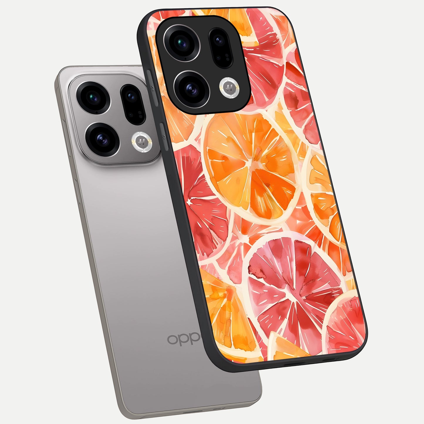  Orange Fruits Pattern phone case For Oppo Find X9 showing premium glass back cover with detailed artwork