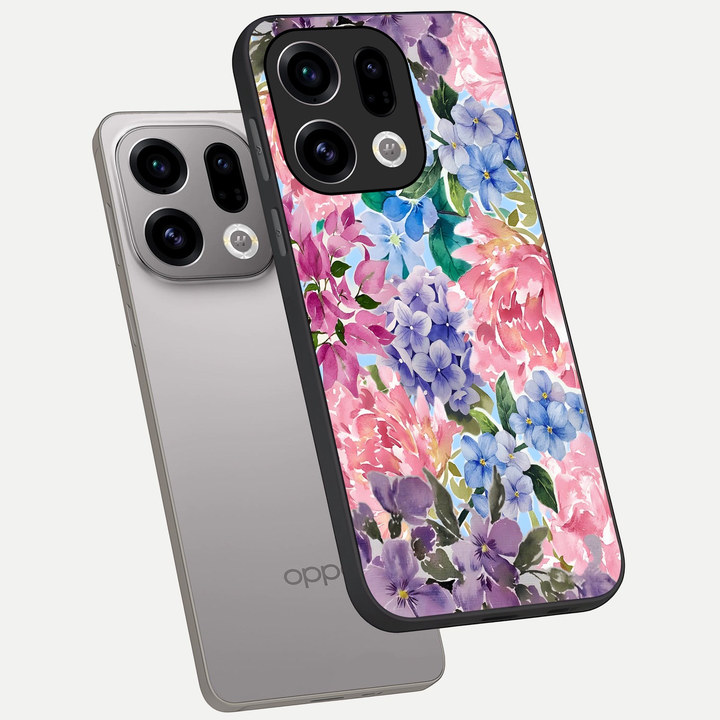  Pastel Floral Mix phone case For Oppo Find X9 showing premium glass back cover with detailed artwork