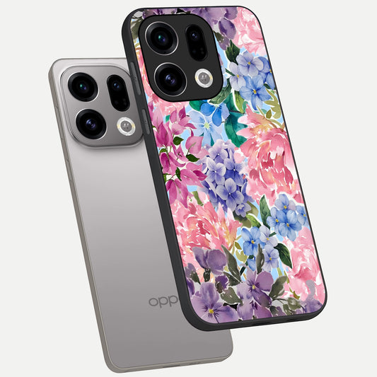  Pastel Floral Mix phone case For Oppo Find X9 showing premium glass back cover with detailed artwork
