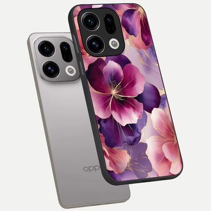  Pink Bouquet Florals phone case For Oppo Find X9 showing premium glass back cover with detailed artwork