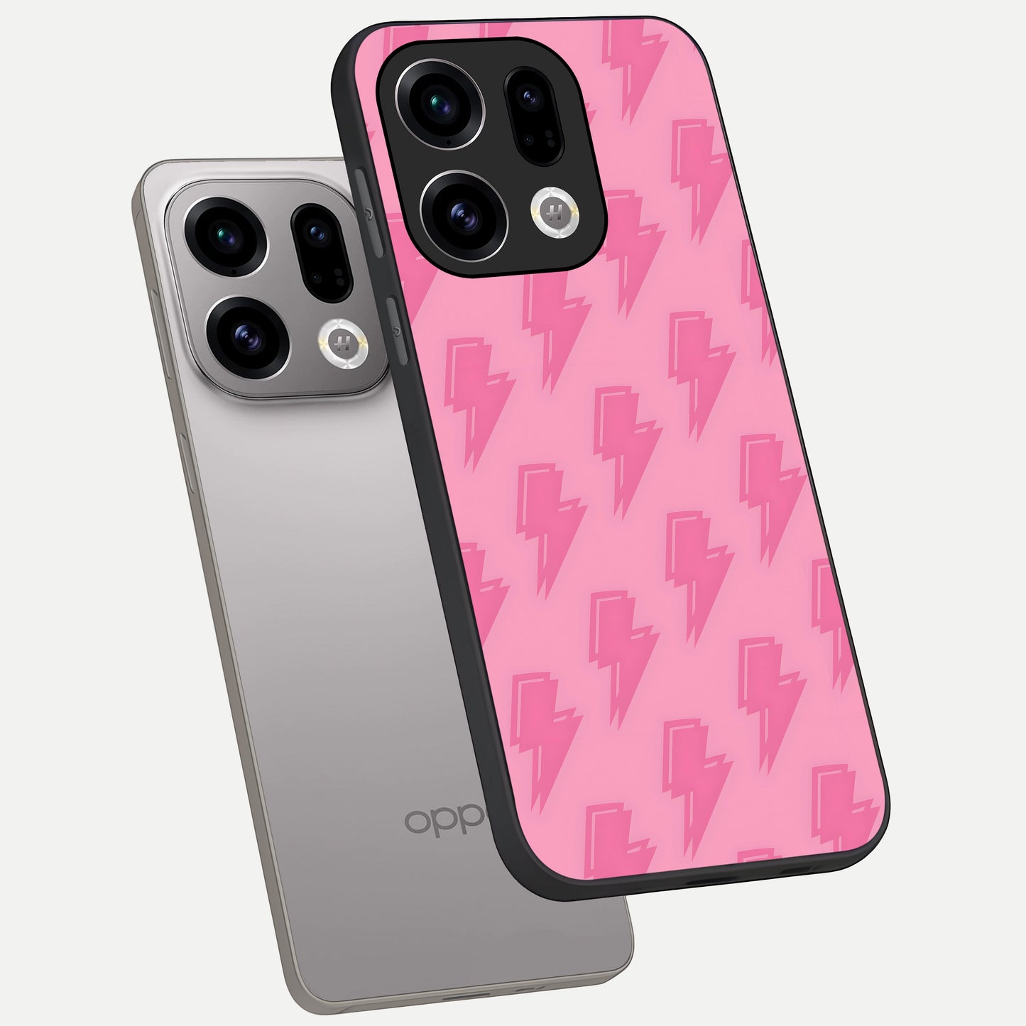  Pink Moo Magic phone case For Oppo Find X9 showing premium glass back cover with detailed artwork